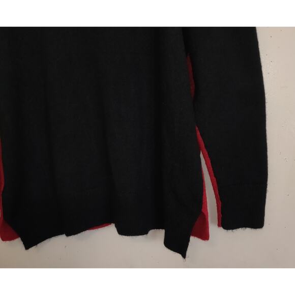 BeachLunchLounge Colorblock Cardigan Sweater Womens XL 16-18 Red Black Pockets - Picture 5 of 15